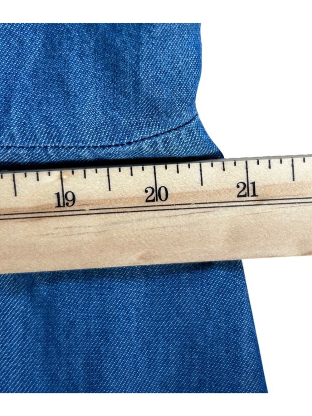 NEW Levis Blue Denim Short Sleeve Dress 2X Western Mini Flutter Sleeve Stretch - Picture 4 of 13